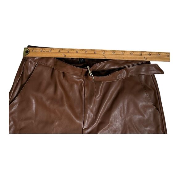 Marc New York Andrew Marc Womens Cognac Faux Leather Cropped Pants 2 - Picture 10 of 16
